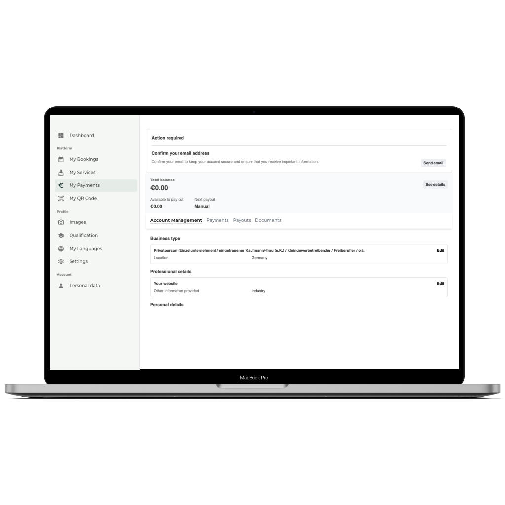 Cleaner checking new booking notifications